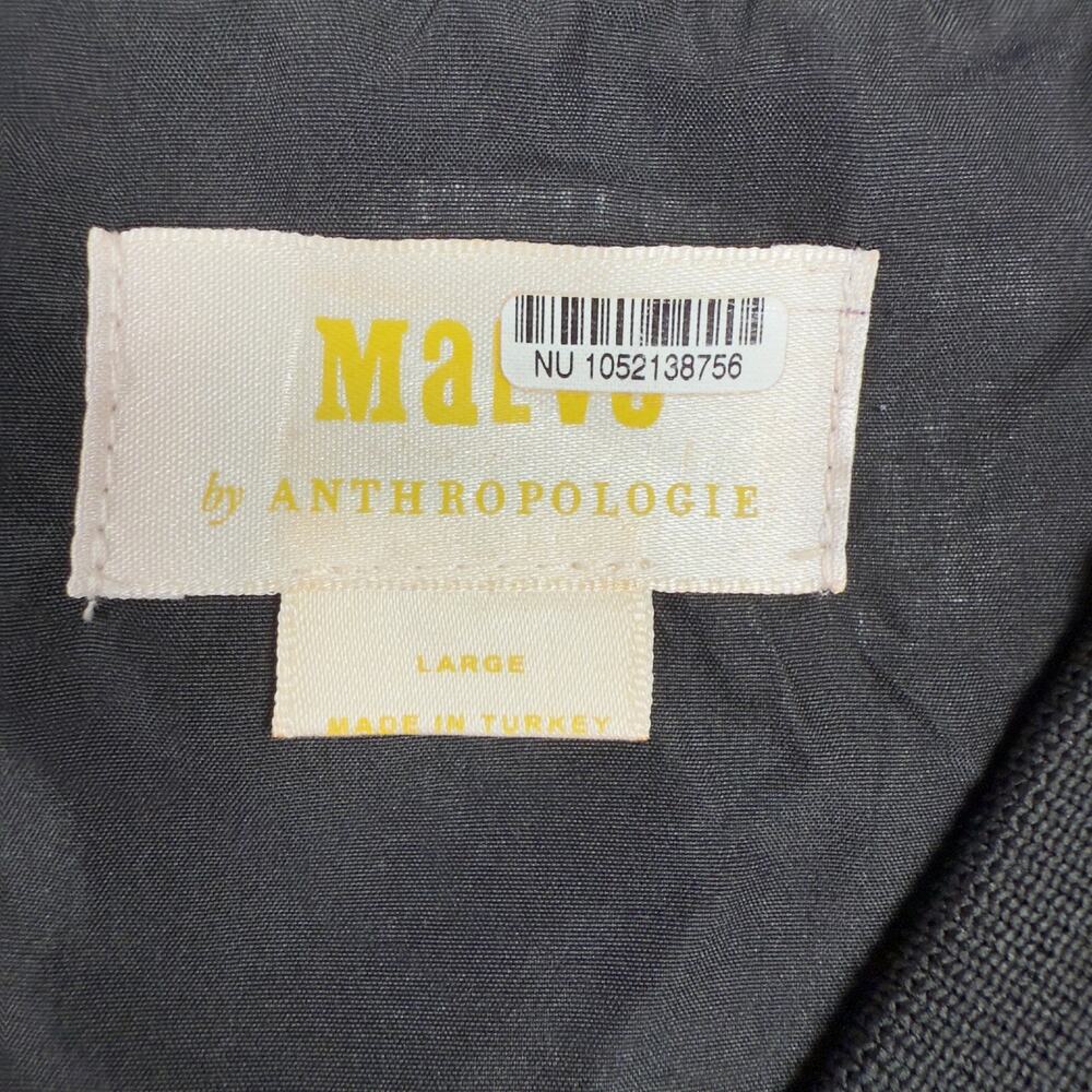 Anthropologie Maeve Black White Plaid Cropped Tweed Bomber Jacket LARGE - Picture 7 of 12